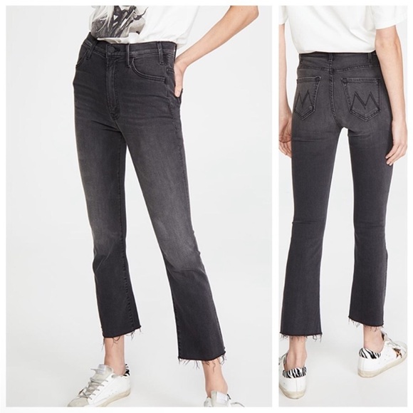 MOTHER Denim - MOTHER The Hustler Ankle Fray Faded Black Jeans 29